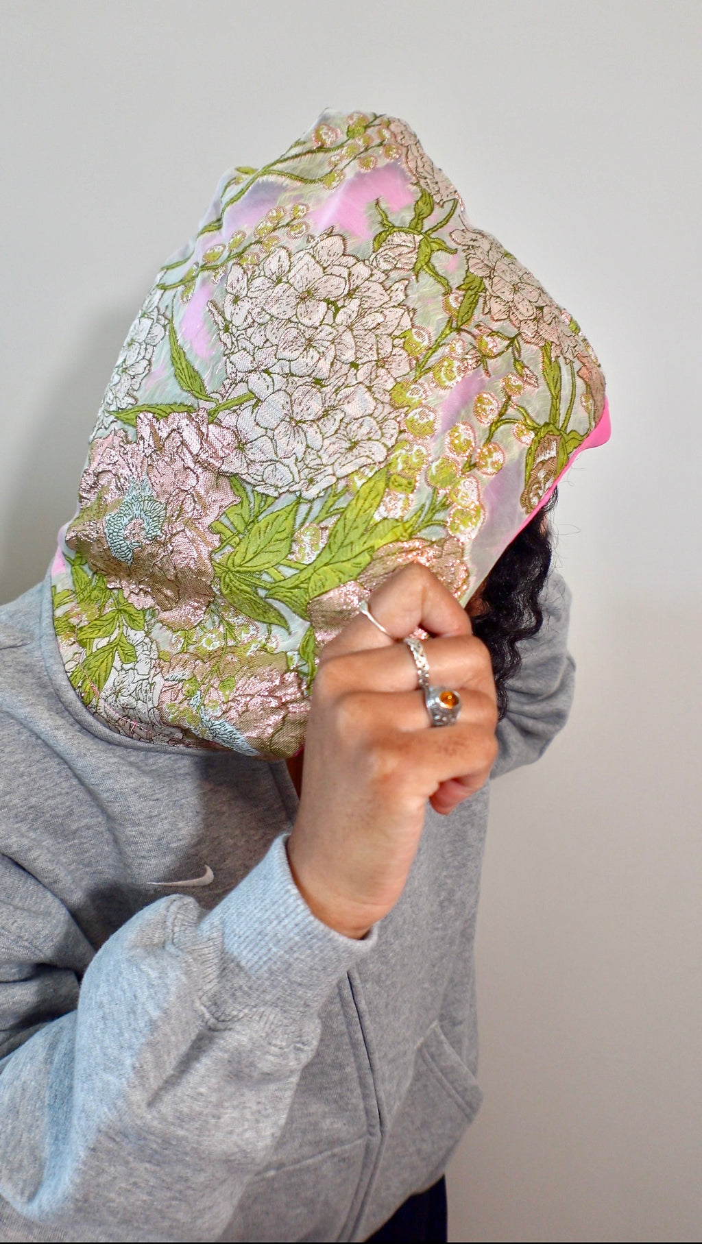 Floral Embossed Satin Lined Hood