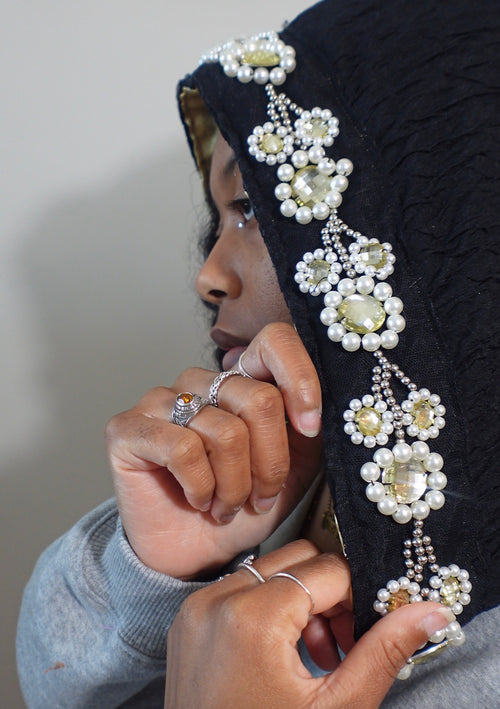 Black Gold Jeweled Hoodie