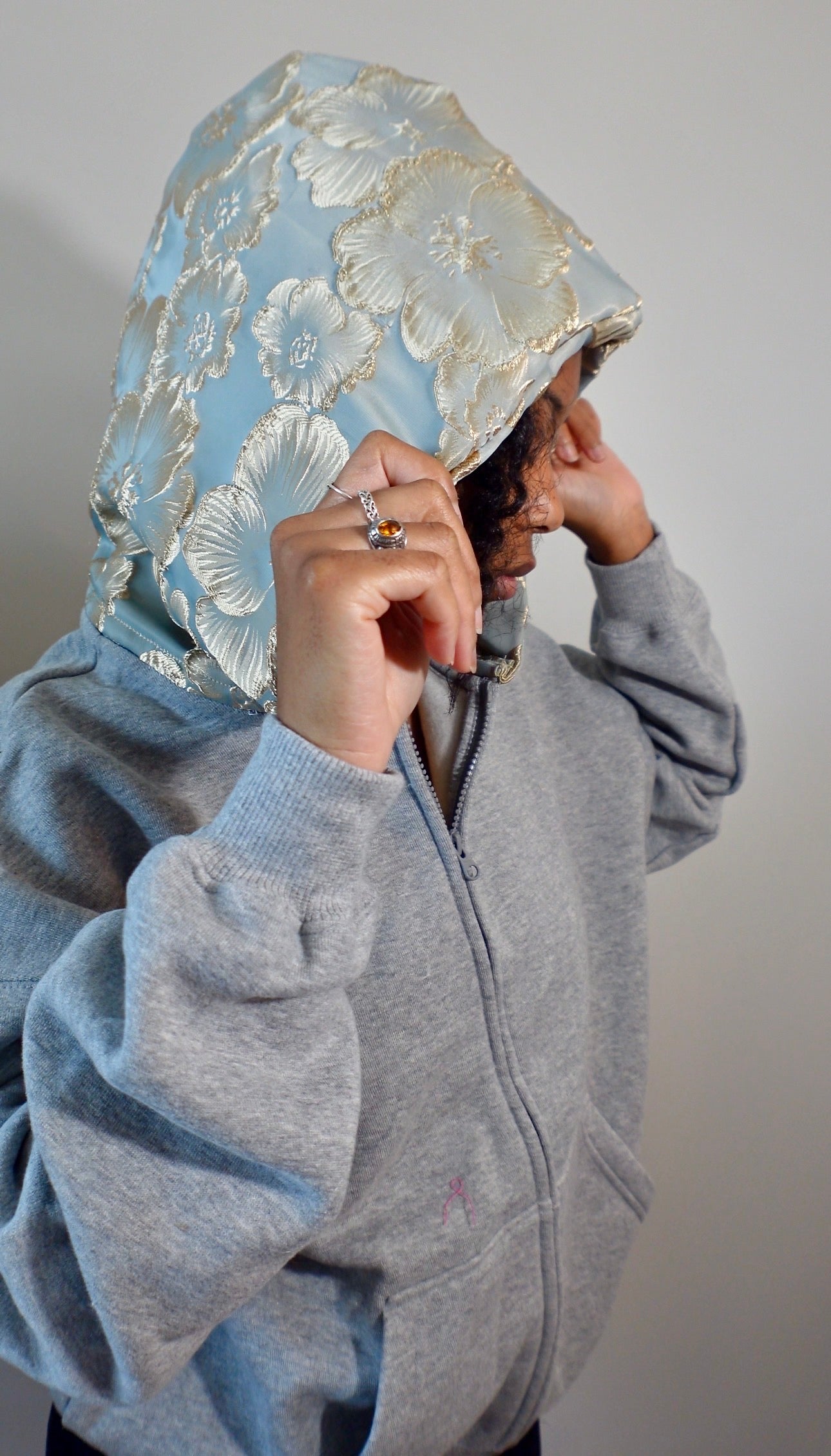 Floral Jacquard Hood