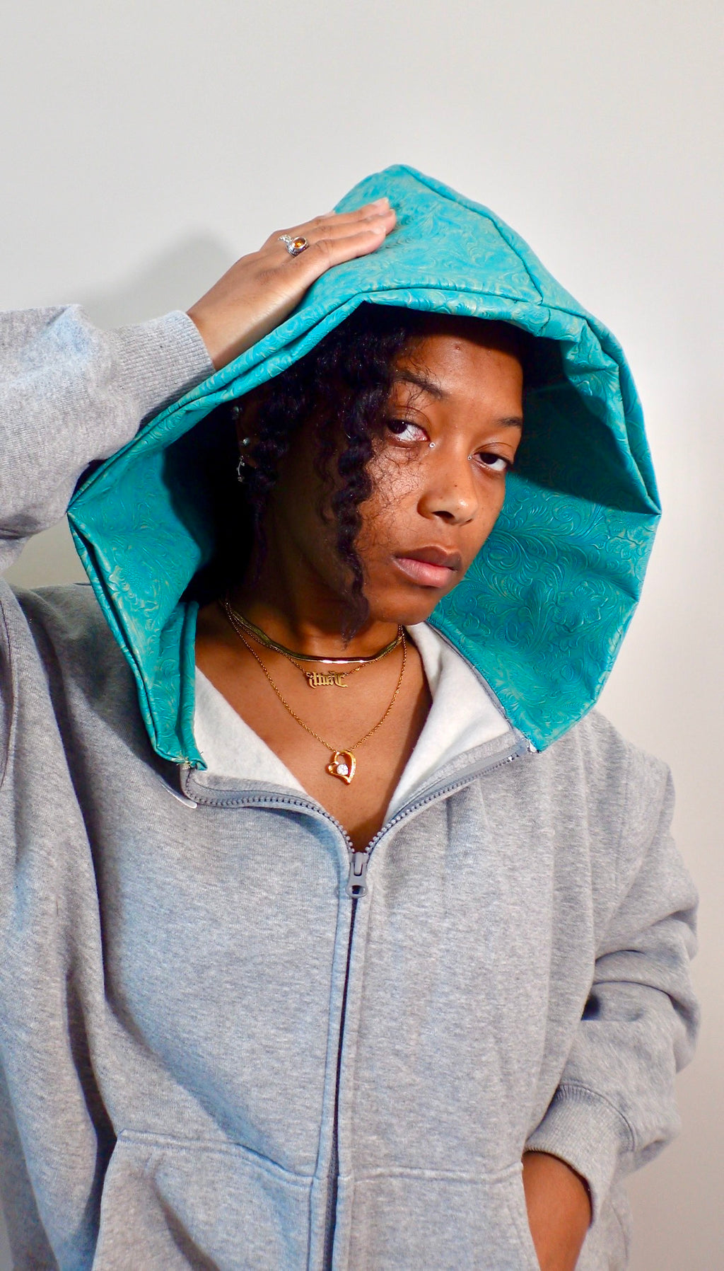 Faux Leather Hood