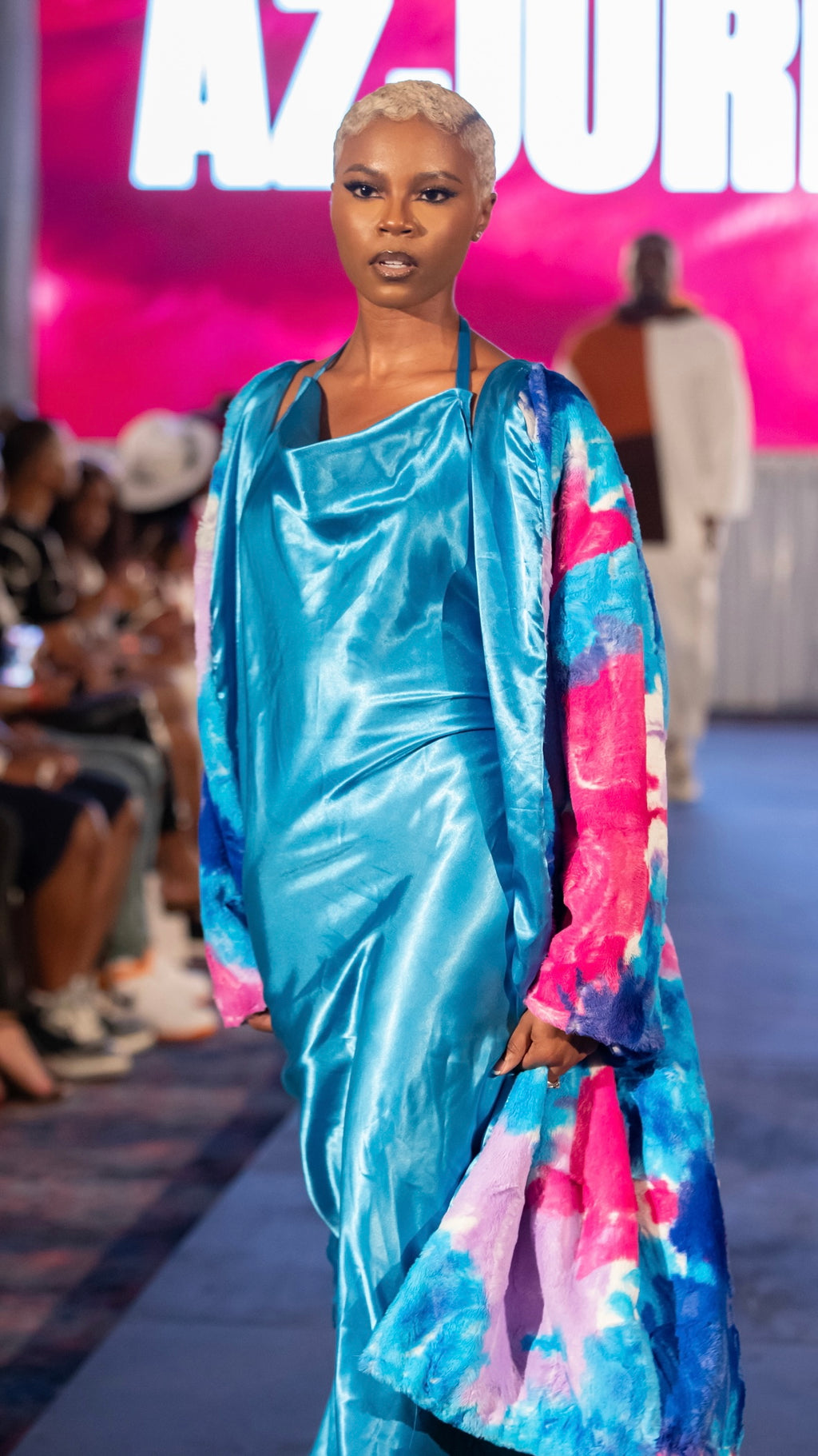 Satin Lined Faux Fur Trench Coat