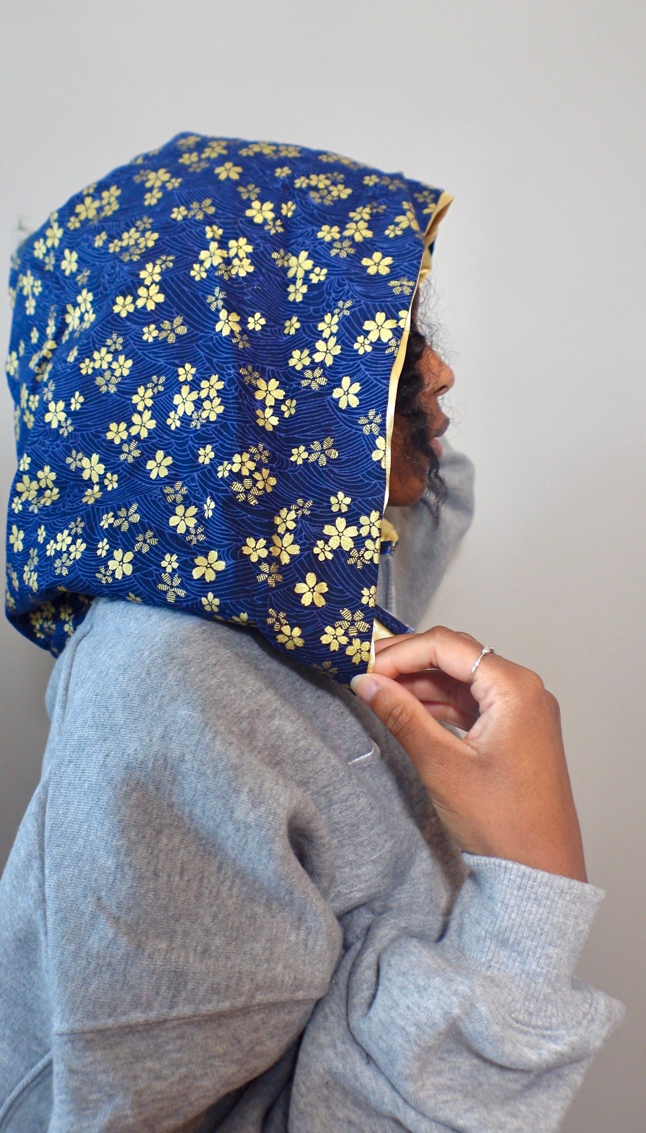 Floral Print Satin Lined Hood